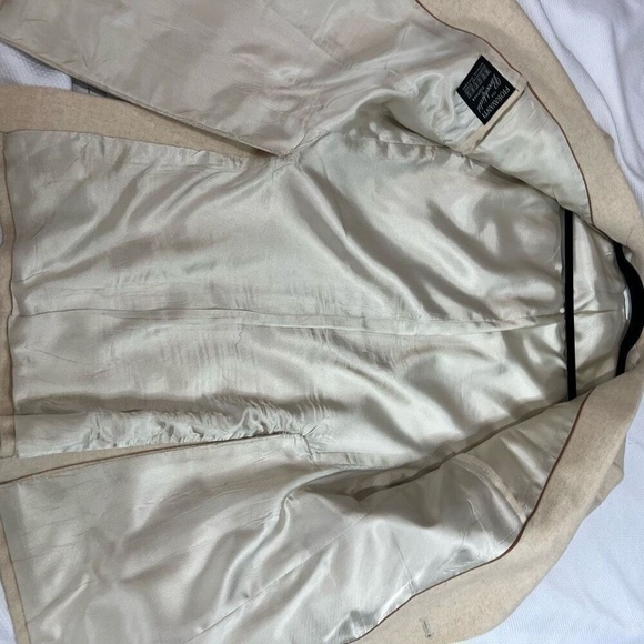 Vintage 60's Fioravanti Men Cream‎ Brown Shoulder Patch Sport Coat Sz 39 Long - Picture 7 of 11